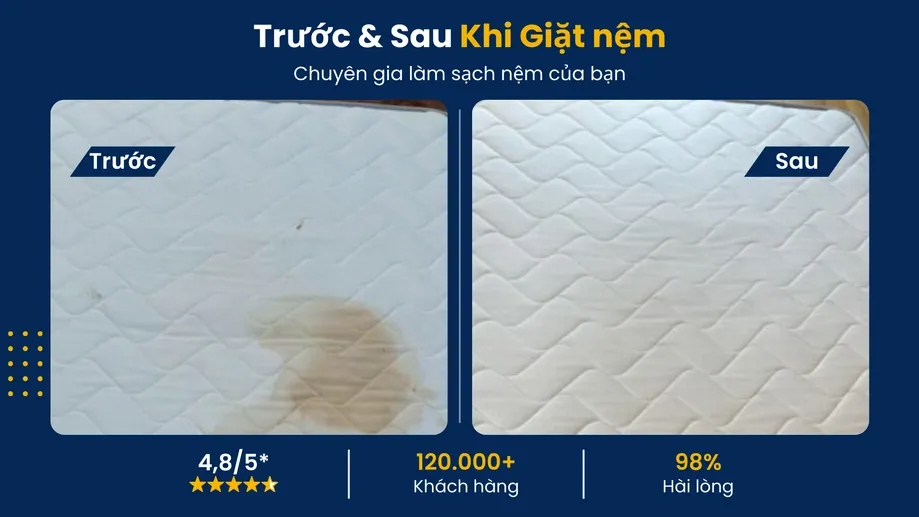 Phương pháp vệ sinh nệm làm sạch vết bẩn cứng đầu